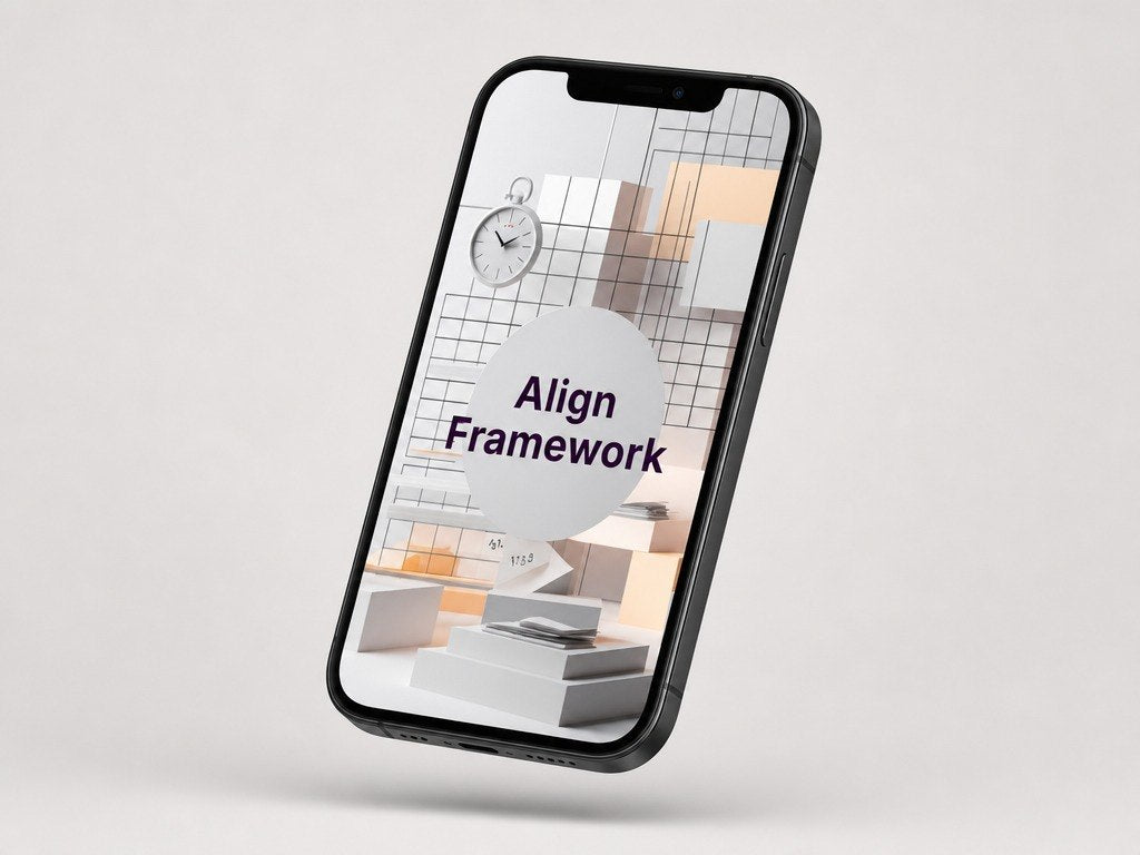 Phone displaying 'Align Framework' on a light gray background
