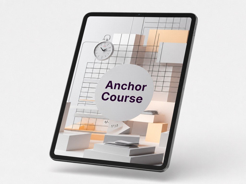 Digital tablet displaying an 'Anchor Course' on a white background