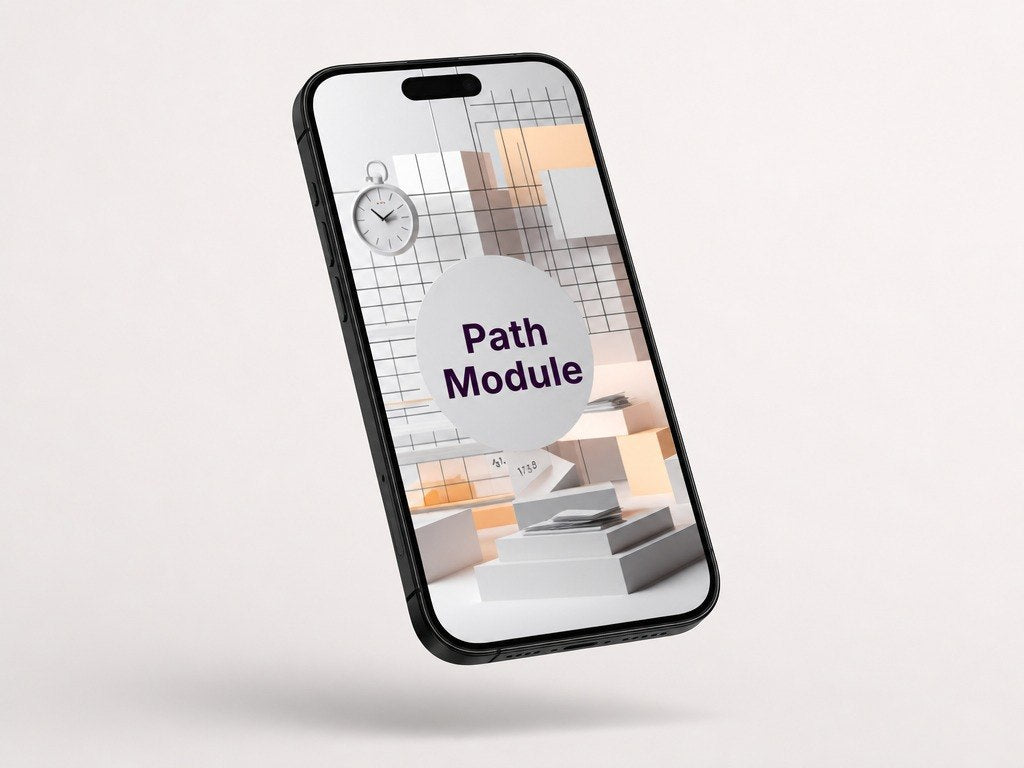Phone case with 'Path Module' design on a white background